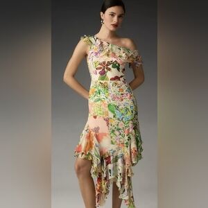 Anthropologie Mandira Work Off The Shoulder Asymmetrical Fairycore Dress Size M